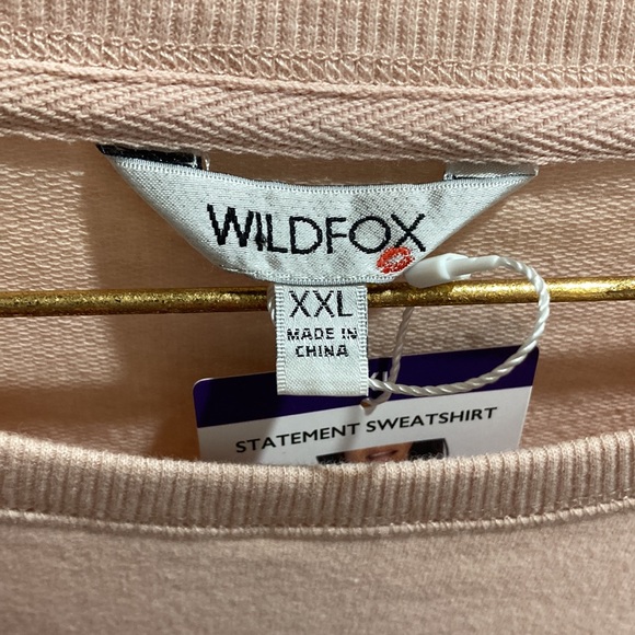 Wildfox “But first, cocktails” Peach Whip Plus Size XXL Statement Sweatshirt - Picture 11 of 14